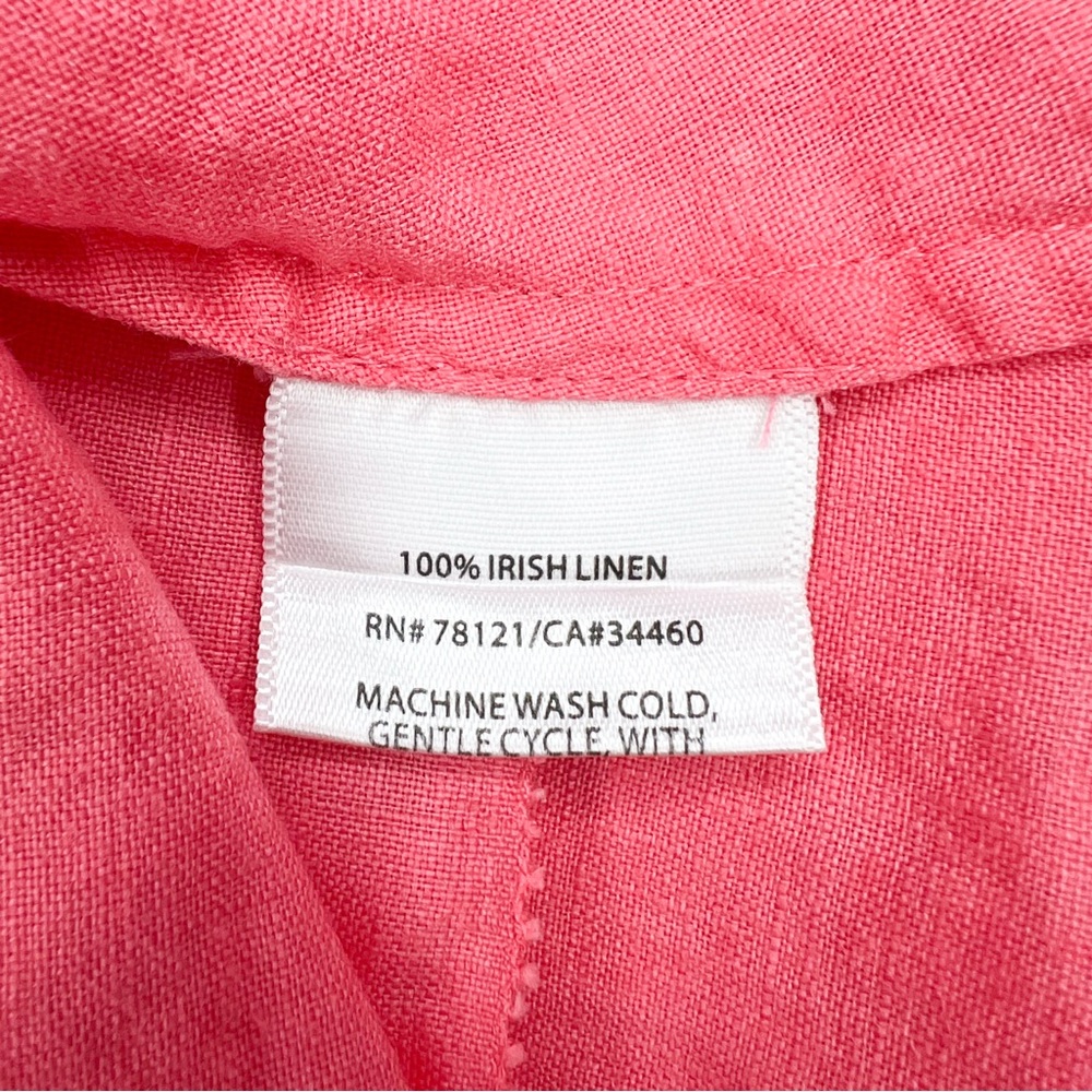 Eileen Fisher Coral Sleeveless A-Line Linen Dress - Picture 8 of 9